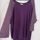 Terra & Sky Fioletowa Bluzka w Paski Plus Size 4X 8XL / 56 / 28