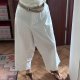 Only Necessities białe spodnie culotte 32W Plus Size bawełna z paskiem 9XL / 58 / 30