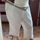 Only Necessities białe spodnie culotte 32W Plus Size bawełna z paskiem 9XL / 58 / 30