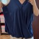Niebieska bluzka bez rękawów Avenue 30/32 Plus Size z wiązaniem przód 9XL / 58 / 30
