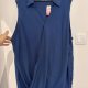 Niebieska bluzka bez rękawów Avenue 30/32 Plus Size z wiązaniem przód 9XL / 58 / 30