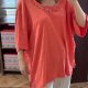 Koralowa bluzka z koralikami Liz & Me Plus Size oversize tunika 9XL / 58 / 30