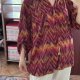 Bordowa wzorzysta koszula boho zygzaki merlot plus size 6XL / 52 / 24
