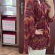 Bordowa wzorzysta koszula boho zygzaki merlot plus size 6XL / 52 / 24