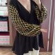 BloomChic bluzka 8XL 60 czarna złote rękawy kopertowa nowa z metką Plus Size 9XL / 58 / 30