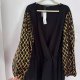 BloomChic bluzka 8XL 60 czarna złote rękawy kopertowa nowa z metką Plus Size 9XL / 58 / 30