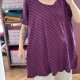 Fioletowa bluzka w różowe paski Roaman's (30/32) bawełniana oversize 9XL / 58 / 30
