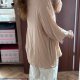 Beżowa bluzka oversize 5XL 50 minimalistyczna 3/4 rękaw luźna Plus Size casual 4XL / 48 / 20