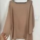Beżowa bluzka oversize 5XL 50 minimalistyczna 3/4 rękaw luźna Plus Size casual 4XL / 48 / 20