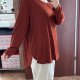 Bluzka oversize Plus Size 6XL 52 ceglana melanż luźna z długim rękawem casual XXL 6XL / 52 / 24
