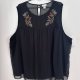 Torrid czarna bluzka 6XL 52 haft boho bez rękawów zwiewna Plus Size tunika