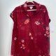 Bordowa koszula w kwiaty 6XL 52 oversize krótki rękaw zapinana Plus Size boho 6XL / 52 / 24