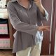 Szara koszula oversize Basic 4XL 48 lekka casual z kieszeniami na guziki XXL 4XL / 48 / 20