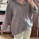 Szara koszula oversize Basic 4XL 48 lekka casual z kieszeniami na guziki XXL 4XL / 48 / 20