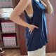 Avenue top bawełniany bez rękawów Plus Size, granatowy 6XL / 52 / 24