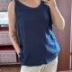 Avenue top bawełniany bez rękawów Plus Size, granatowy 6XL / 52 / 24