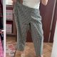 Czarno-białe spodnie w kratkę Molly & Isadora 28W szerokie nogawki 8XL / 56 / 28