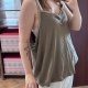 Khaki top na ramiączkach Lane Bryant 26/28 Plus Size ozdobny dekolt 7XL / 54 / 26