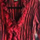 Koszula vintage bordo L falbany hippie boho unikat duńska denmark