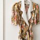 Sukienka vintage 38 M kwiaty monstera lata 80/90
