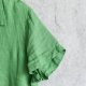 Zielona lniana bluzka z kołnierzykiem 100% len United Colors of Benetton M