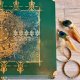 Kufer boho na biżuterię, mandala, złote dodatki, zielony