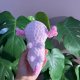 Axolotl różowy na szydełku urocza salamandra na szydełku rękodzieło na szydełku polski produkt szydełkowa praca w kolorze różu