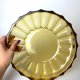 Patera Art Deco miodowa Szkło prasowane Bohemia Czechosłowacja lata 30 Vintage