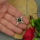 Wisiorek róża wiatrów obsydian złocisty, wire wrapping