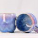 Lawendowy kubek ceramiczny z uchem, rękodzieło, kamionka, sygnatura