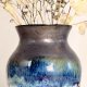 Ceramiczny wazon na kwiaty "Lanzarote", organiczne szkliwienie, czarna kamionka