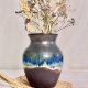Ceramiczny wazon na kwiaty "Lanzarote", organiczne szkliwienie, czarna kamionka
