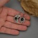 Asymetryczne kolczyki słońce i księżyc obsydian złocisty, stal chirurgiczna, wire wrapping