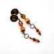 Kolczyki ogniste kryształy mosiądz vintage retro