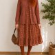 Kardigan w stylu vintage rdzawy karmelowy M L / true vintage Cottage splot