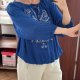 Lane Bryant Niebieska Bluzka z Haftem Plus Size 18/20 4XL / 48 / 20