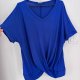 Blumen Niebieska Bluzka z Twistem Plus Size XXXL / 46 / 18