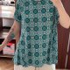 Roz & Ali Turkusowa Bluzka w Print Plus Size