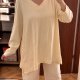 Isaac Mizrahi Live Kremowa Bluzka V-Neck Plus Size 8XL / 56 / 28