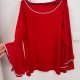 Czerwona Bluzka z Dzwonkami i Cyrkoniami Plus Size 4XL / 48 / 20