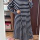 Lands' End Sukienka maxi w Granatowe Paski 5XL / 50 / 22