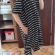Sky Czarna Sukienka w Paski Plus Size midi dluga 4XL / 48 / 20