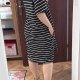 Sky Czarna Sukienka w Paski Plus Size midi dluga 4XL / 48 / 20