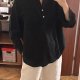 Czarna Bluzka Tunika z Kieszonką Plus Size 3-4 XL