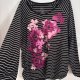 Just My Size by Hanes 22W-24W | bluzka w paski z kwiatowym nadrukiem