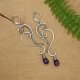 Długie kolczyki z ametystami, stal chirurgiczna, wire wrapping, ametyst