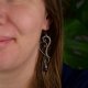 Długie kolczyki z ametystami, stal chirurgiczna, wire wrapping, ametyst