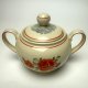 Przedwojenna pękata cukiernica Oscar Schaller Bavaria 1918–1935 r porcelana kremowa róże