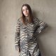Beżowa koszula w zwierzęcy wzór zebra jedwabna duńskiej marki premium By Malene Birger jedwab z wiskozą 42