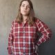 Czerwona koszula w kratkę kratę bawełniana 100% bawełna duńskiej marki Red Green Vintage M